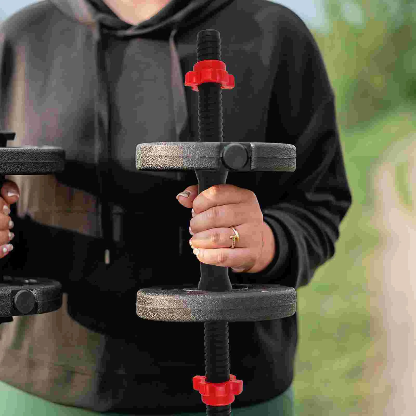 2pcs 40cm Dumbbell Bars Handles Weight Lifting Spinlock Collar Set with 4pcs Nuts for Gym Barbells Streng