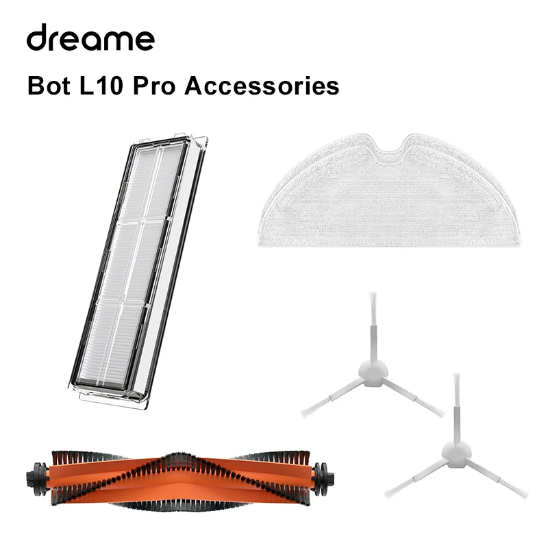 

Dreame Bot L10 Pro Robot Vacuum Cleaner Official Accessories, Main Brush, Side Brush, Filter, Mopping Rag, Replacement Parts