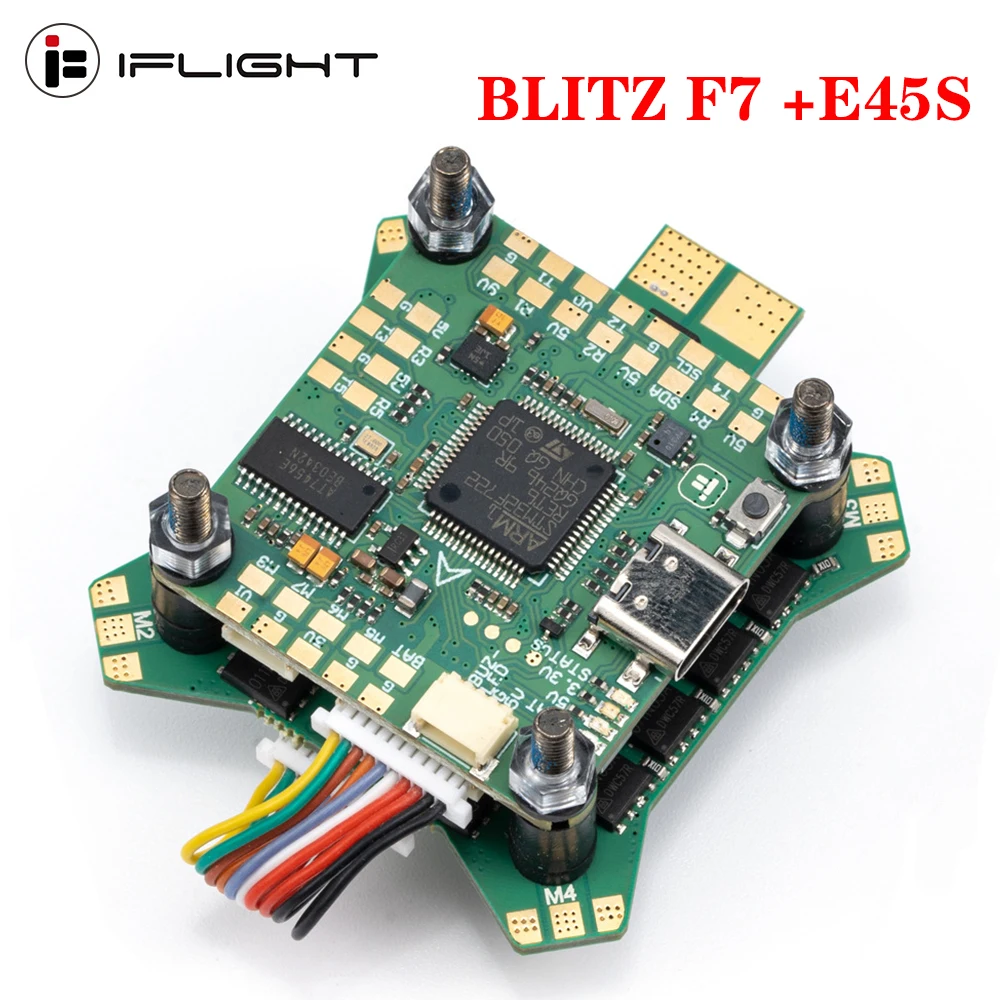 Контроллер полета IFlight BLITZ F7 OSD с E45S 4-в-1 ESC SucceX-Force 5 8g 800 МВт VTX Stack 2-6S для гоночного