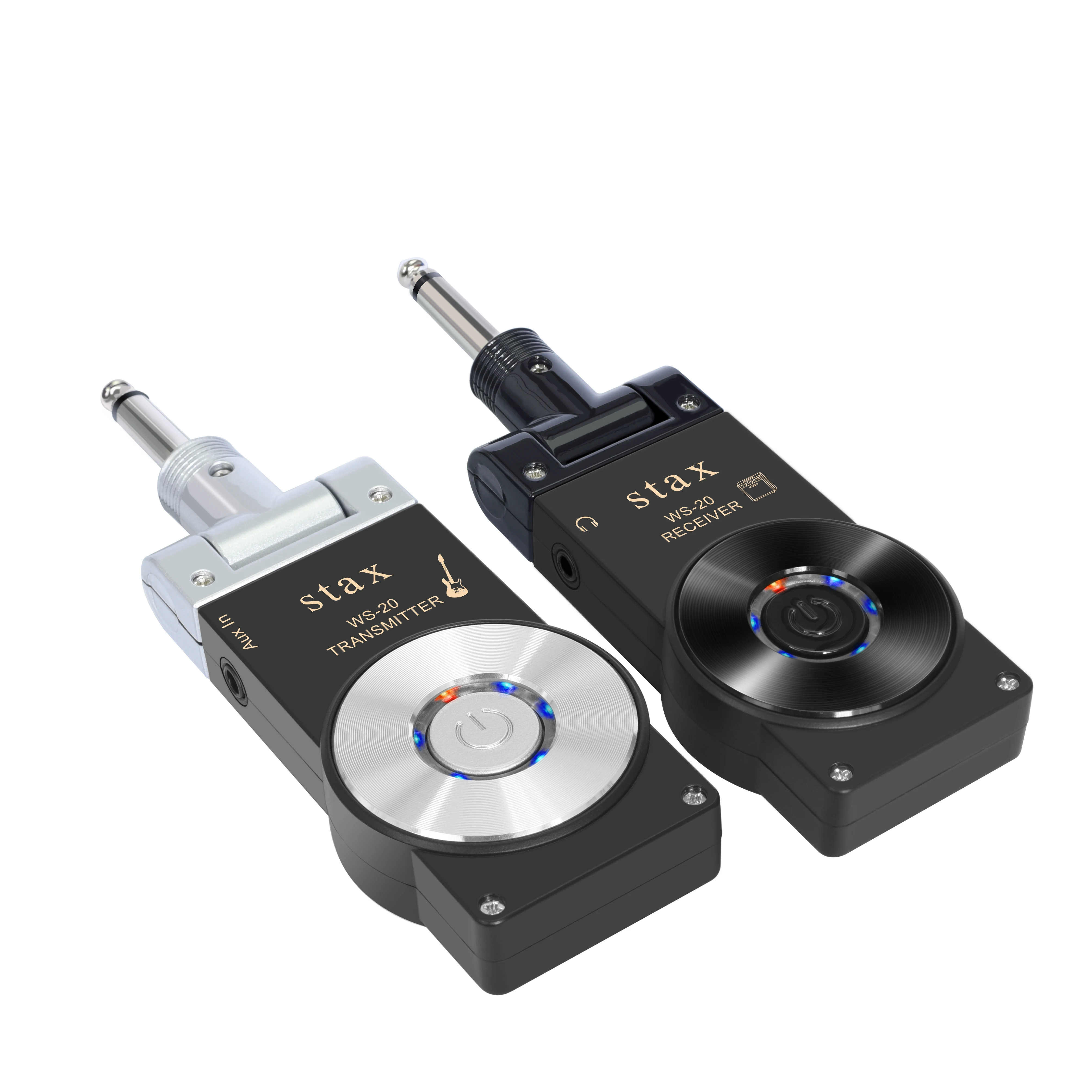Stax WS-20 Silver-Black Plug Guitar Wireless System With Rechargeable 2.4GHz Digital Guitar Transmitter And Receiver