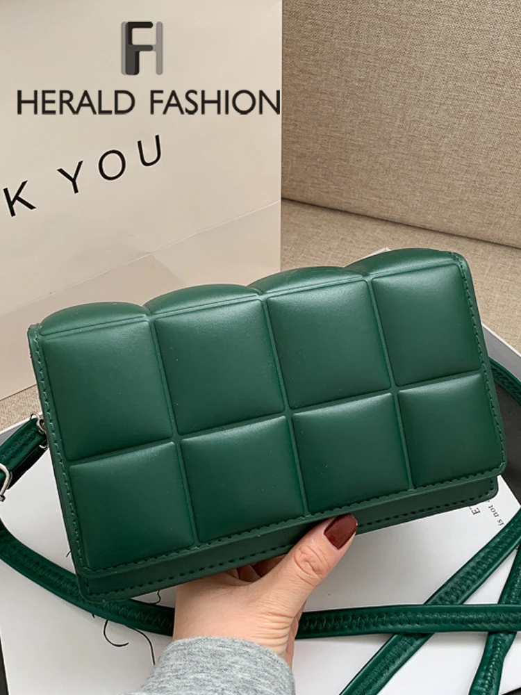 

Weave Plaid Women Crossbody Bag Designer PU Leather Female Shoulder Messenger Bags Luxury Brand Lady Side Quilted Saddle Bag