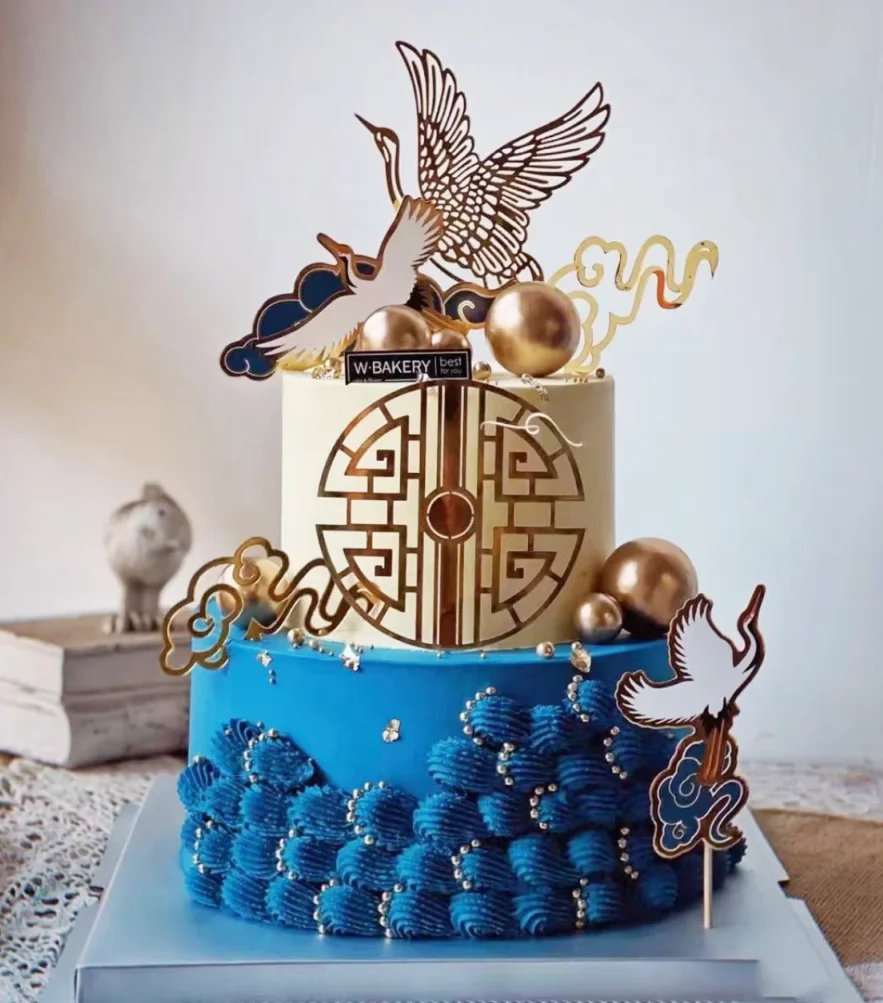 Акриловый Топпер для торта на день рождения китайская дедушка бабушка украшение