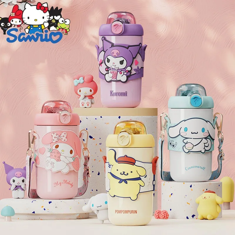 

Sanrio Вакуумная чашка из нержавеющей стали Hello Kitty Kuromi Mymelody Cinnamoroll Pachacco аниме мультяшная милая детская трубочка для студентов