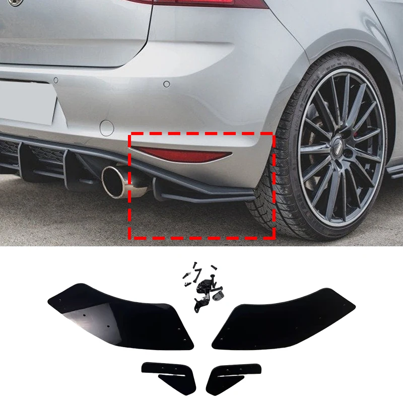 

Для VW Golf Mk7 GTI 2012-2017 автомобильный задний бампер, боковой диффузор, задний диффузор в стиле Maxton (только левый + правый) спойлер, сплиттер, тюнинг