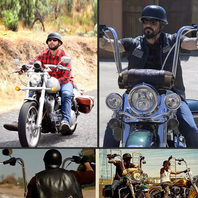 1 шлем мотоциклетный с открытым лицом защитный в стиле ретро горошек