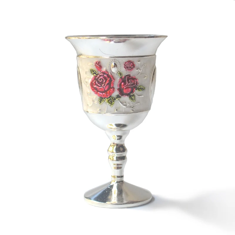 

Изысканный стакан для белого вина в европейском стиле, Металлическая роза, фотография, стеклянная плитка, товары для дома и отеля, в одной упаковке
