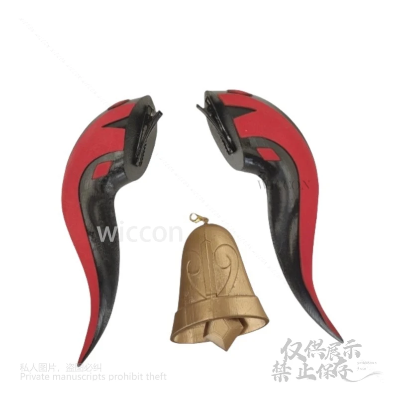 Игра Genshin Impact Косплей 3D принт ручной работы Ganyu 17 см Horn Bell аксессуар для косплея красный и черный головной убор с рогом женский костюм (art.: 3920cf376130a) - 3920cf376130a