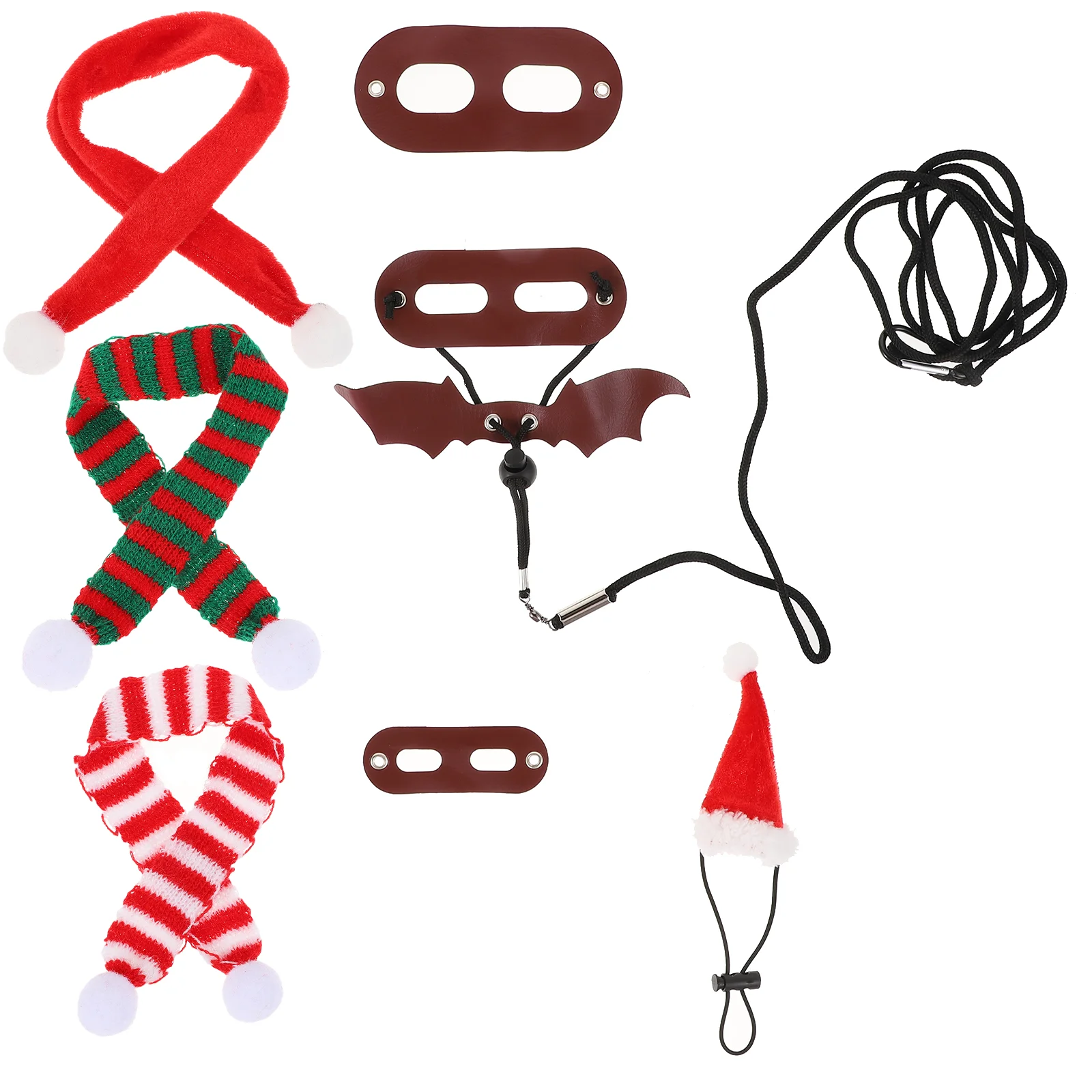 

1 Set Lizard Traction Rope Christmas Pet Harness Leash With Santa Hat Scarf