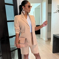 elegant business workwear blazer suits womens two peice sets office lady blazer coat short sets 2 piece matching sets outfits