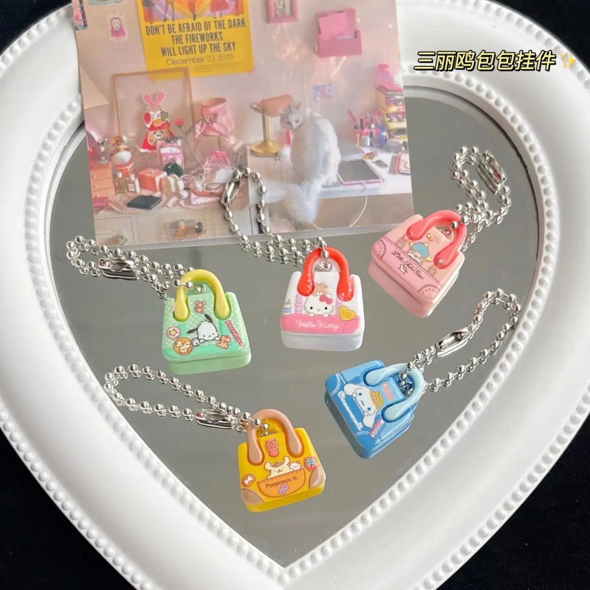 

Sanrio Hello Kitty Cartoon Anime Bag Keychain Pendant Cute Student Couple Simulation Funny Accessories Schoolbag Pendant Women