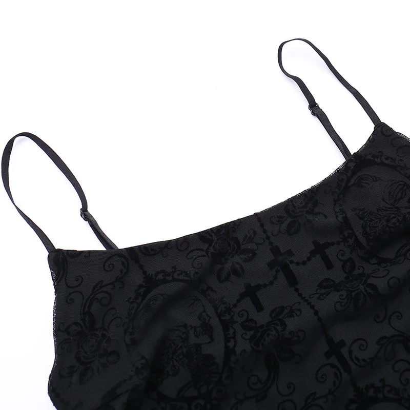 Женское эстетическое платье Goth Dark элегантное облегающее с длинным рукавом в