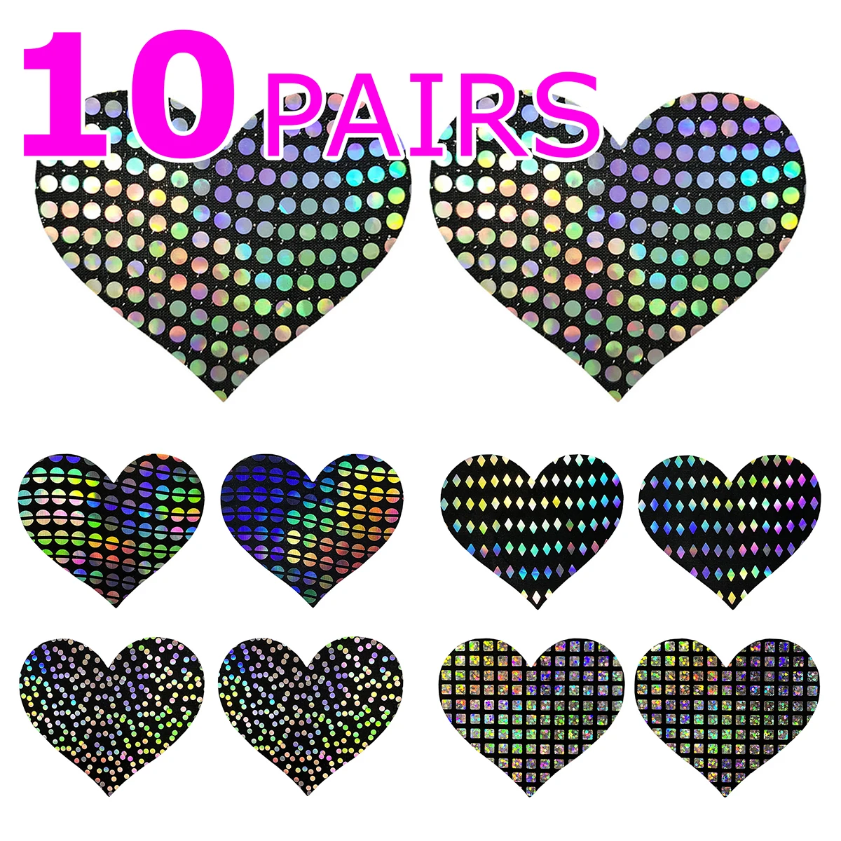 

10 Pairs Sexy Heart Laser Sequin Prevent Protrusions Sticky Nipple Cover Bra Nubra Healthy Ultrathin Invisible Breast Pads Chest
