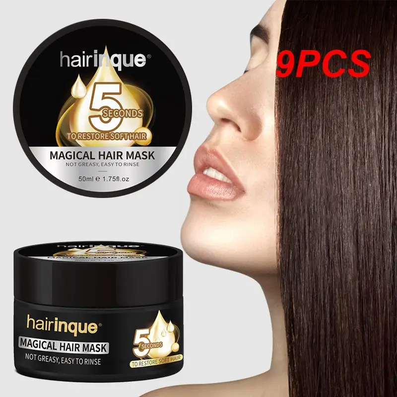 

9PCS Seconds Magical Hair Mask Repairs Frizzy Damage Restore Smooth Hair Professional Keratin Scalp Hair Care Product