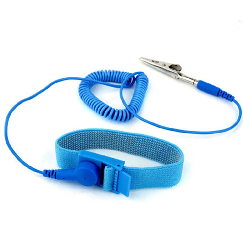 

Anti-Static Band Wrist Strap Bracelet with Grounding Wire Flexible Spare Wristband Test Equipment Repair Work Tools