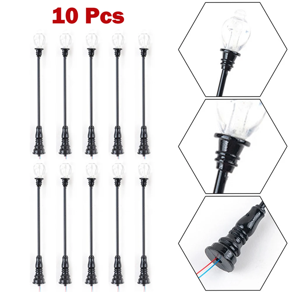 

10pcs 1:150 Model Railroad Train Scale Lamp Posts Led Street Light Lamp Train Artificial Miniature Railroad DIY Decor Landscape