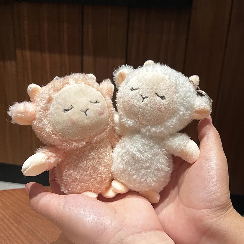 

Cartoon Cute Little Sheep Plush Doll Pendant Keychain Backpack Accessories Sheep Wool Plush Toy