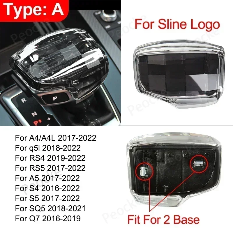 

Хрустальная крышка ручки переключения передач для Audi Q7 A6 Q8 SQ5 A5 A4 S4 RS5 RS6 A7 SQ8 2016-2022, ручка рычага переключения передач, автомобильные аксессуары для интерьера