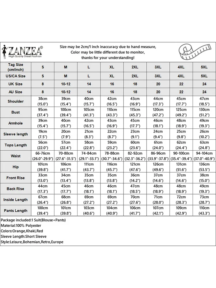 ZANZEA женские летние костюмы 2024 широкие брюки с принтом топ короткими рукавами