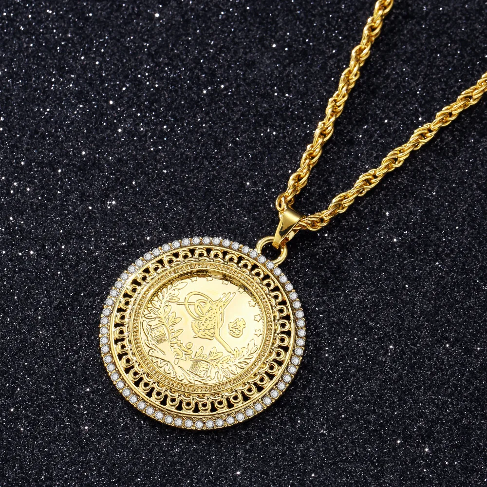 Turkish Ottoman Totem Coin Pendant Ethnic Bridal Jewelry Long Slid Chain Gold Plated Arabic Muslim Women Jewelry Gift
Turkish Ottoman Totem Coin Pendant Ethnic Bridal Jewelry Long Slid Chain Gold Plated Arabic Muslim Women Jewelry Gift
