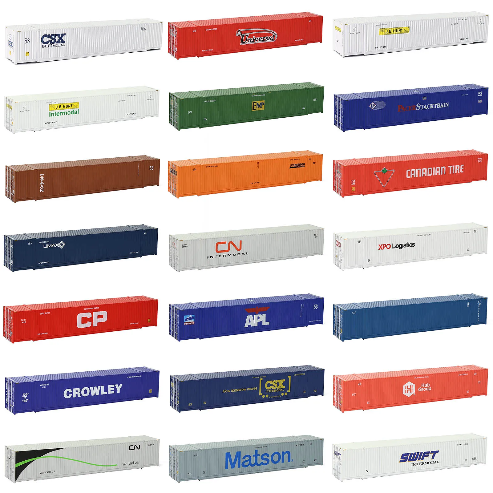 Evemodel, 1 шт., грузовой контейнер в масштабе 53 фута, грузовая коробка, грузовая машина, модель поезда C8753 Evemodel, 1 шт., грузовой контейнер в масштабе 53 фута, грузовая коробка, грузовая машина, модель поезда C8753