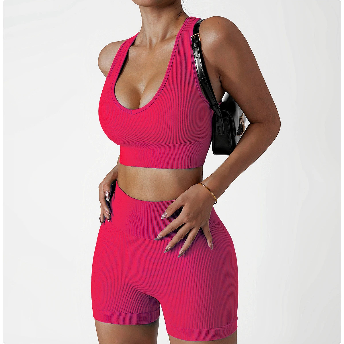 

2PCS Women Yoga Set Gym Set Sexy Bra Seamless Sports Shorts Workout Running Clothing Gym Wear Athletic Sport Suit