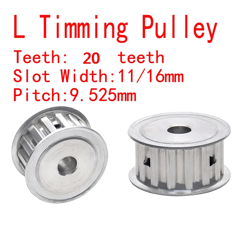 

L 20 Teeth AF Type Timming Belt Pulley with Keyway Hole 5x2.3 6x2.8 8x3.3 Synchronous Wheel for CNC Machine Slot Width 16/21mm