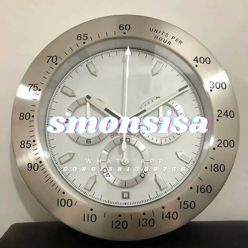 

White Sliver Metal Streel Wall Watch Clock Wristwatch Art Luxury Wall Clock Best Gift For Home Decoration