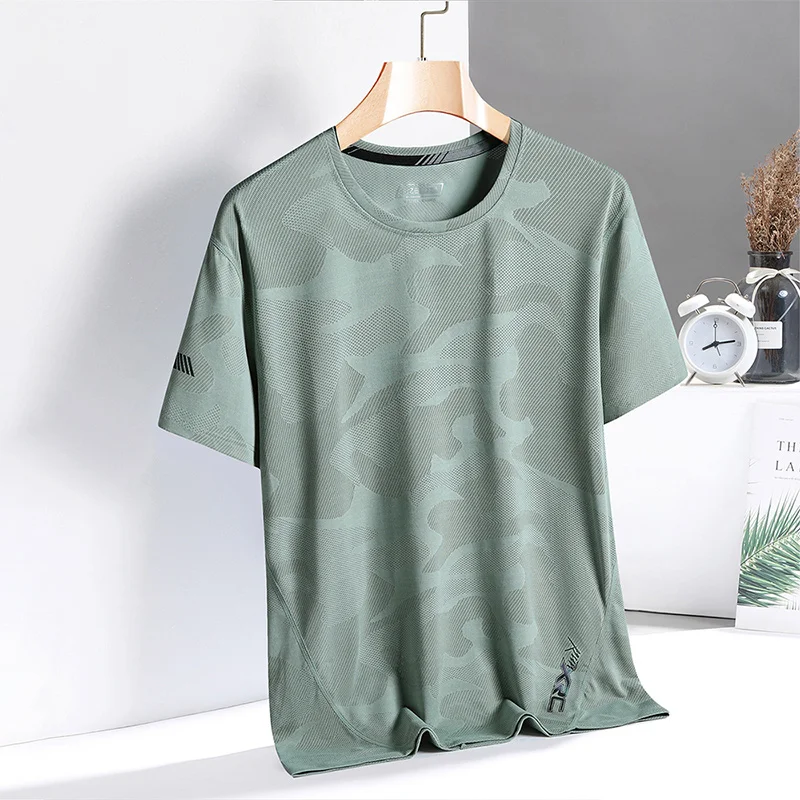 

Быстросохнущая белая футболка для тренажерного зала, спорта, бега, тренировок, модная футболка большого размера 3XL, лето 2023, топы с короткими...