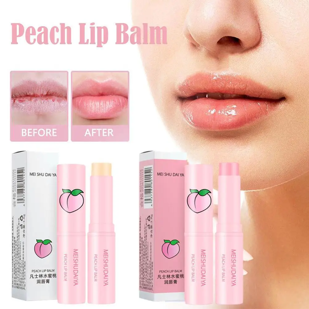 

Peach Lip Balm Colorless Long-lasting Moisturizing Lipstick Temperature Change Color Lip Balm Anti-drying Hydration Lip Care