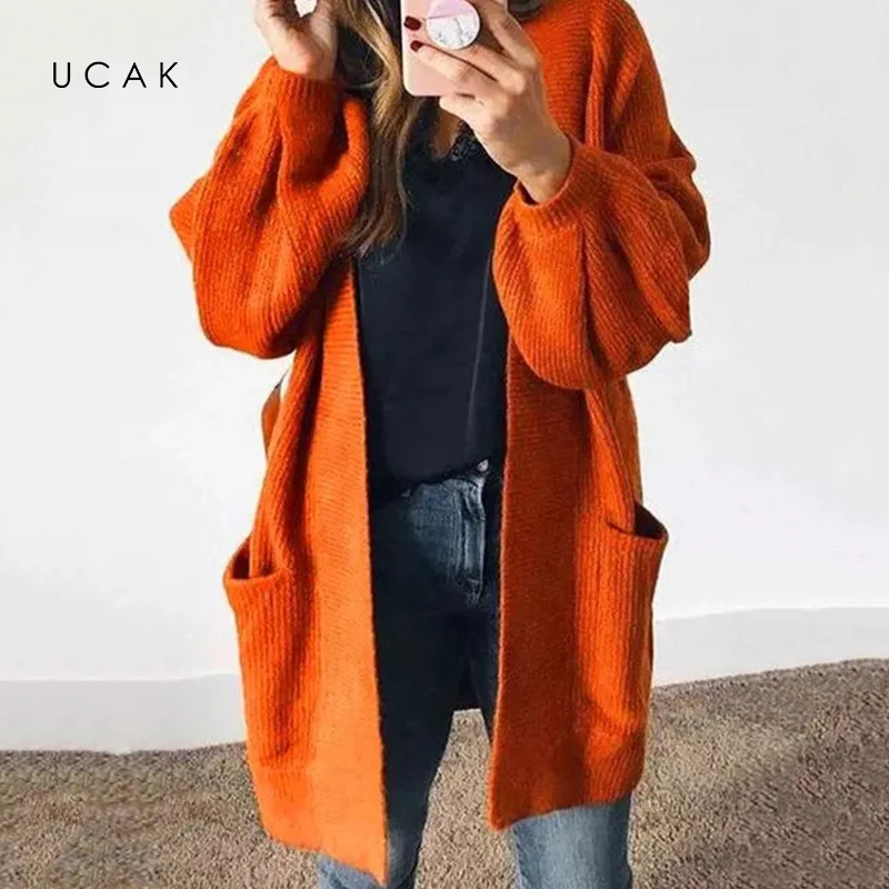 

Женский кардиган с V-образным вырезом, Осень-зима