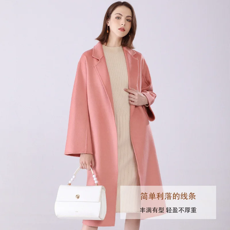 

Winter style women's wool overcoat women's overcoat senior sense 2022 new water ripple suit collar wool coat