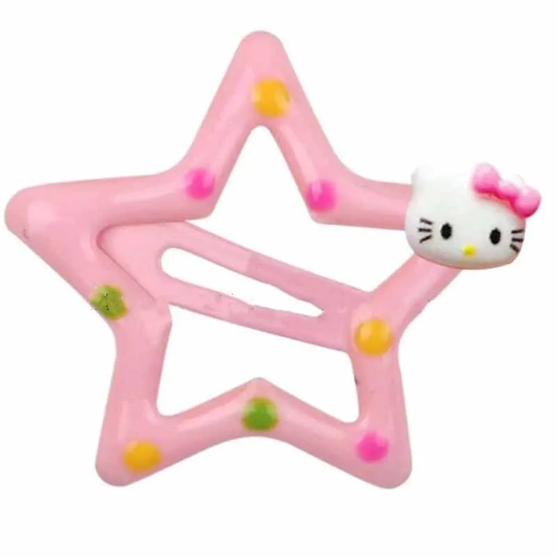 

Kawaii Hellokittys Kuromi Cinnamoroll Pochacco Kids Fashion Hairpins Candy Color Cute Stars Ornament Girls Styling Hair Clips