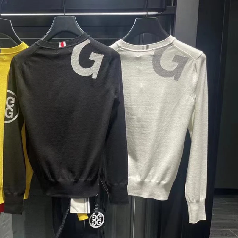 

Женский трикотажный пуловер с круглым вырезом и длинным рукавом