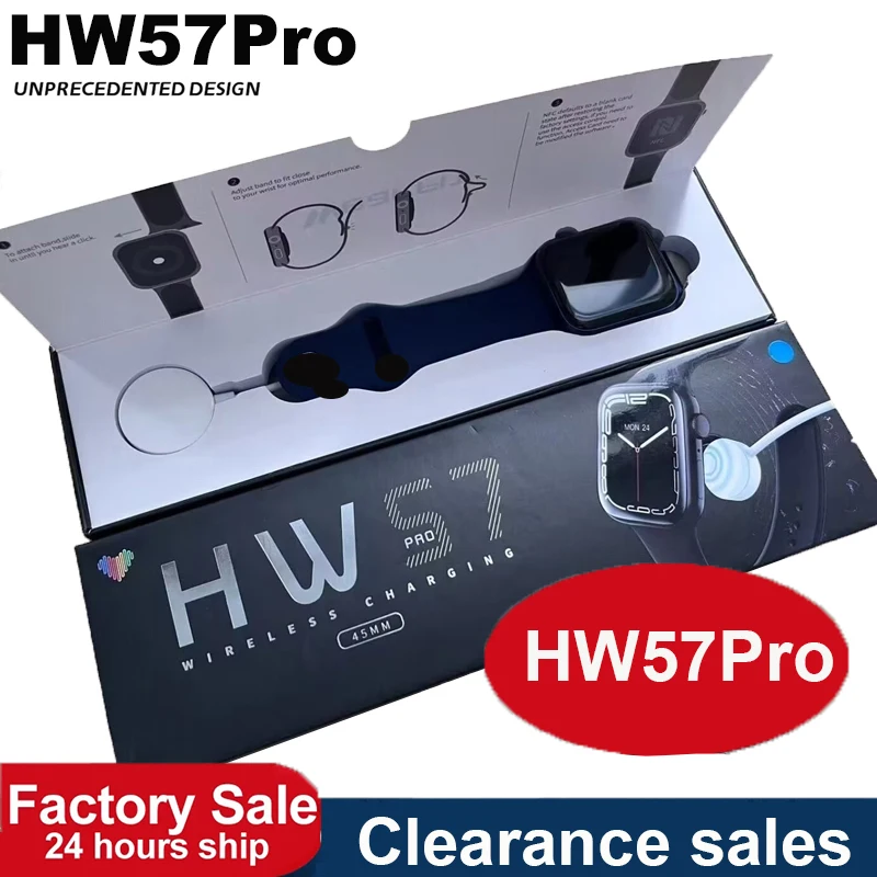 [Clearance sales] HW57 Pro Smart Watch series 7 Men 44mm NFC Voice Assistant Bluetooth Call Women smartwatch