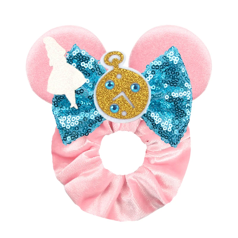 

2023 New Winter Women Velvet Mouse Ears Scrunchies Hairband Halloween Party Cosplay Elastic Ponytail Holder Girls Hair Accessory