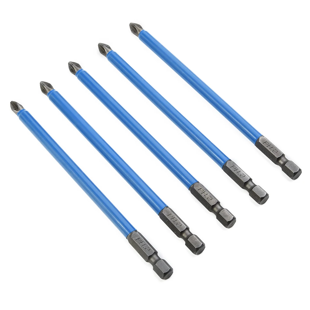 

5Pcs PH2 Extra Long 127mm Magnetic Non-slip Screwdriver Bit Set 1/4 Hex Shank Parafusadeira Ferramentas Multifuncionais Tools