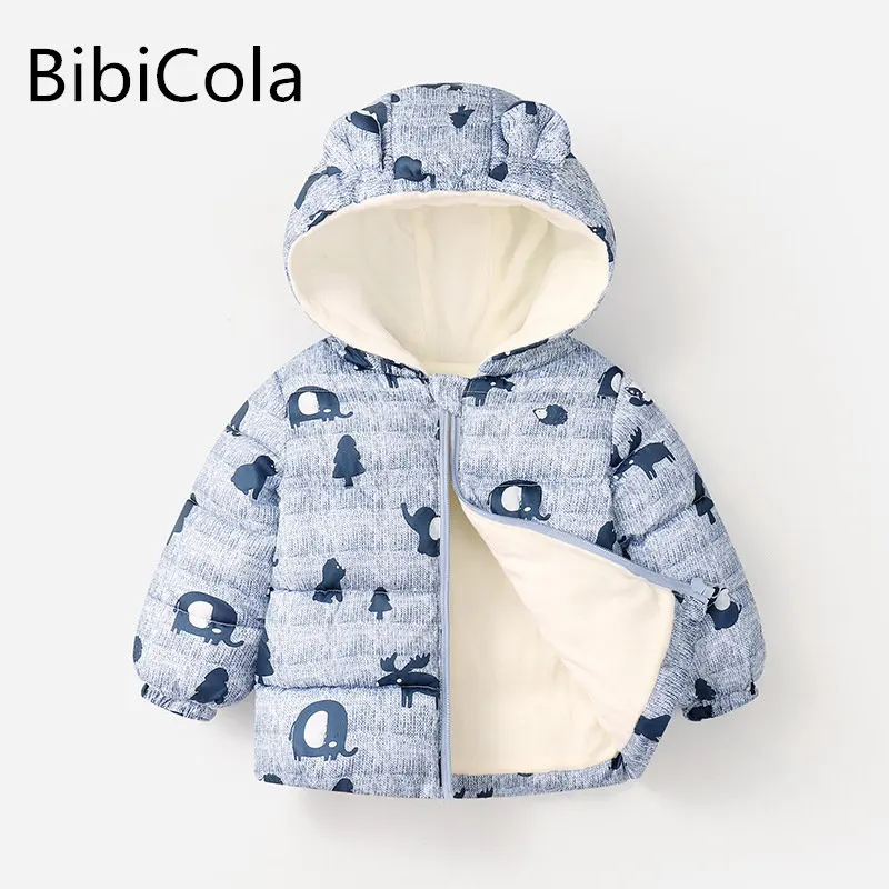 

Children's Coat Winter Fleece Outdoor Jackets For Boys Girls Warming Hooded Plush Cotton Warm Thickened Down Clothes Windbreaker