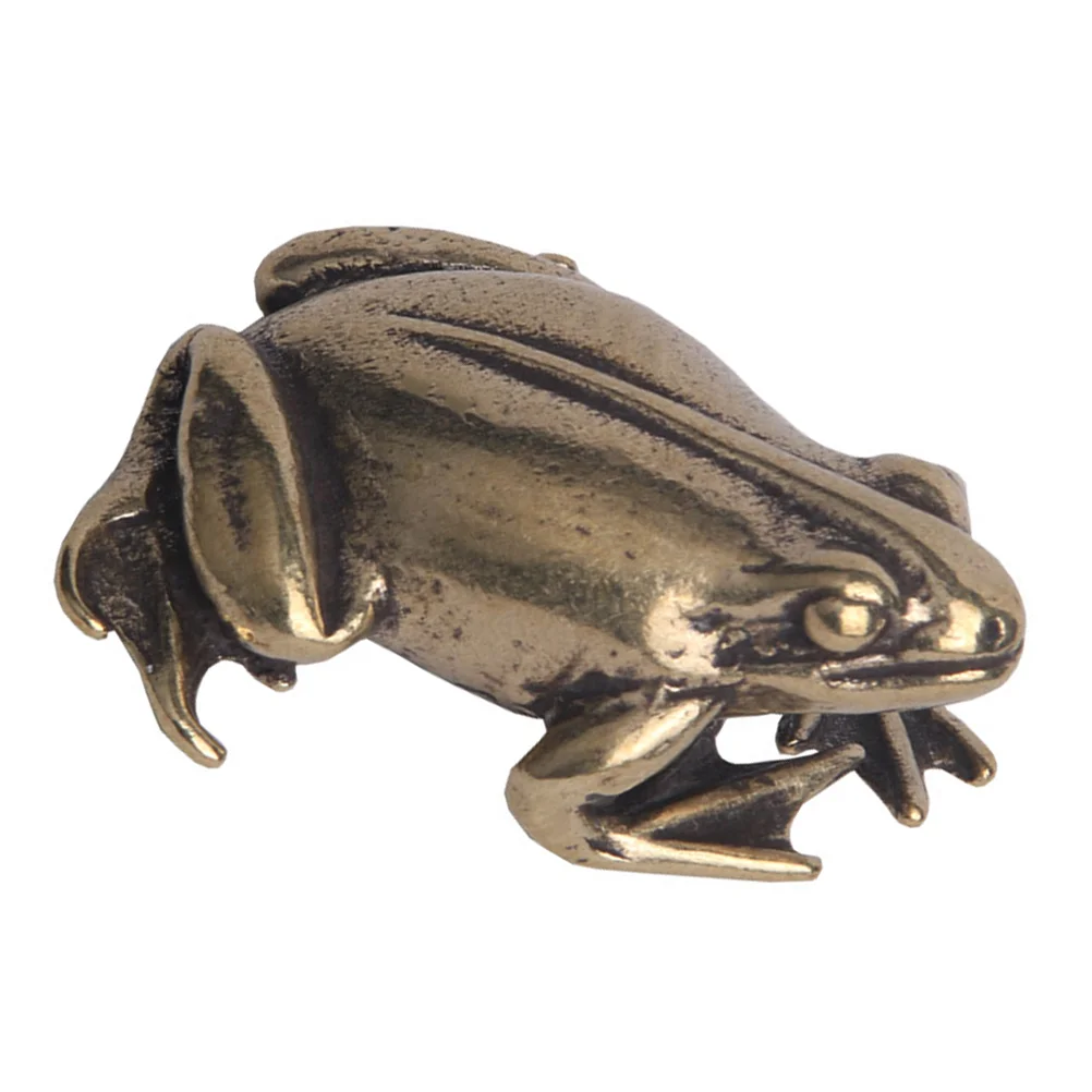 

Frog Ornament Statue Figure Decor Animal Copper Car Pet Tea Figurinesdashboard Feng Miniature Brass Shui Action Toy Desktop