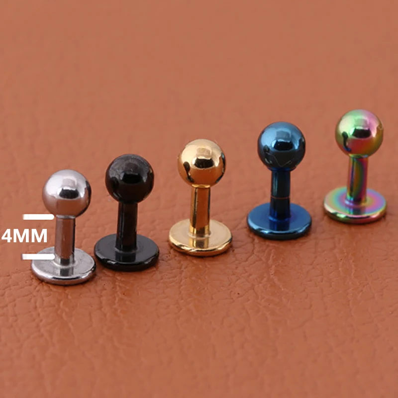 5 шт./лот медицинские серьги-гвоздики из титановой стали в стиле панк плоские