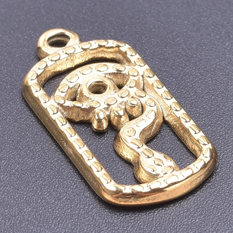 3pcs/Lot Evil Eyes Rectangle Charms Hollowed Out Pendant For Women, Stainless Steel Necklaces Accessories DIY Handcraft Jewelry