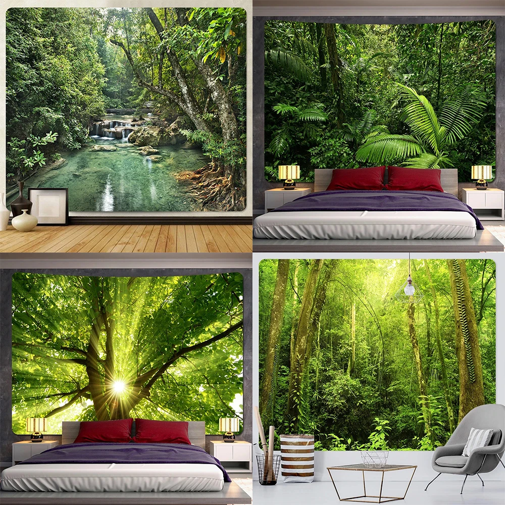 Украшение дома лесной гобелен богемная подвесная ткань спальня гостиная стена