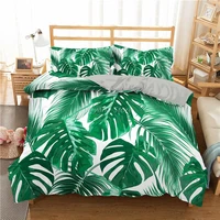 green leaves duvet cover queen tropical plant bedding set outer space comforter cover 23pc adults kids bedroom bedspread
