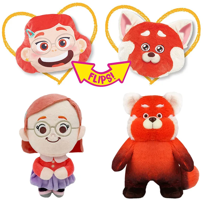 

New Turning Red Cartoon Bear Plush Doll Toy Red Mei Turning Panda Anime Soft Stuffed Dolls Plush Peluche Toys For Kids Gifts