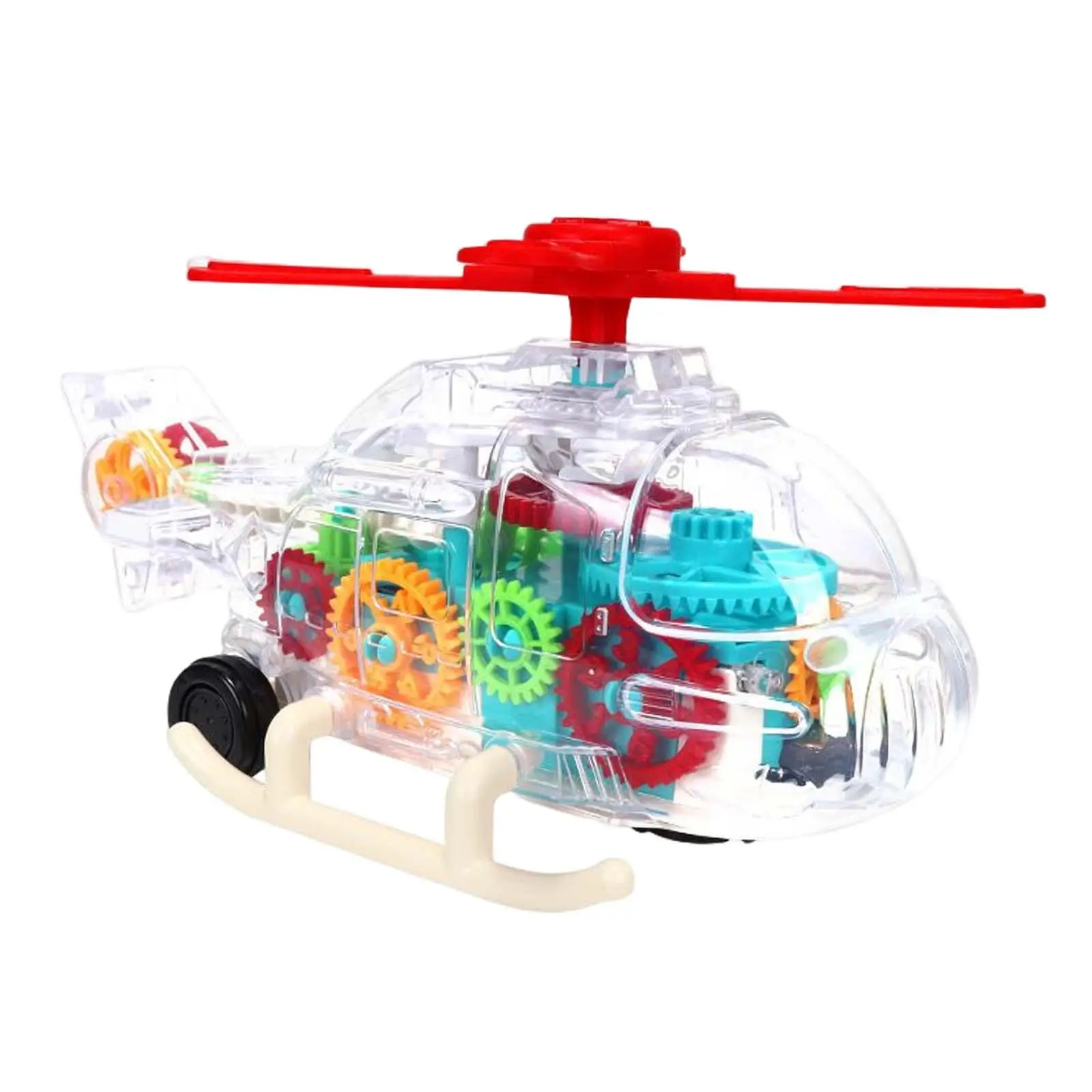 

Mechanical Gear Helicopter Toy with Lights Early Educational Toys Sounding for Toddlers Boys Children Infant Birthday Gifts