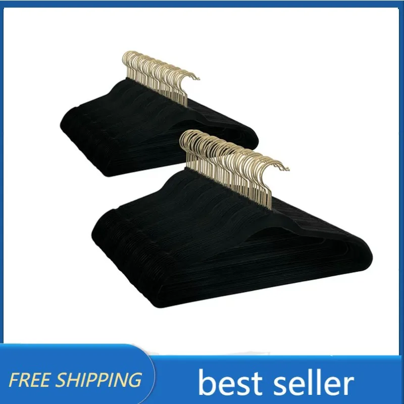 

Black Better Homes & Gardens Non-Slip Velvet Clothing Hangers, 100 Pack,