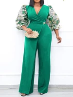 vonda fashion overall bodysuits office 34 sleeve v neck playsuits women party pantalon jumpsuits female casual rompers oversize