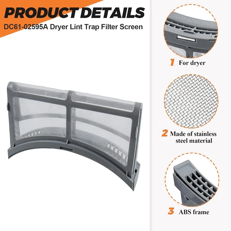 DC61-02595A Корпус фильтра для ворса сушильной машины Экран сушилки Samsung - заменяет