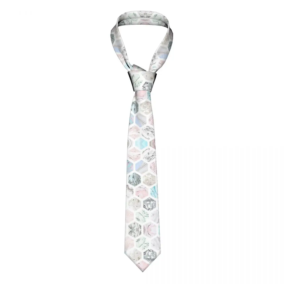 

Marble Neckties Unisex Fashion Polyester 8 cm Narrow Colorful Pretty Geometric Neck Ties for Men Daily Wear Cravat Cosplay Props