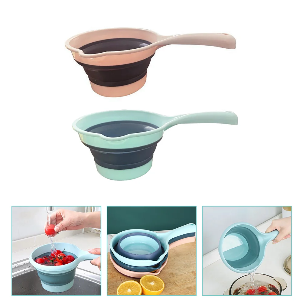 

2 Pcs Folding Water Scoop Collapsible Bathtub Ladle Spoon Foldable Ladles Bag Plastic Baby Bailer