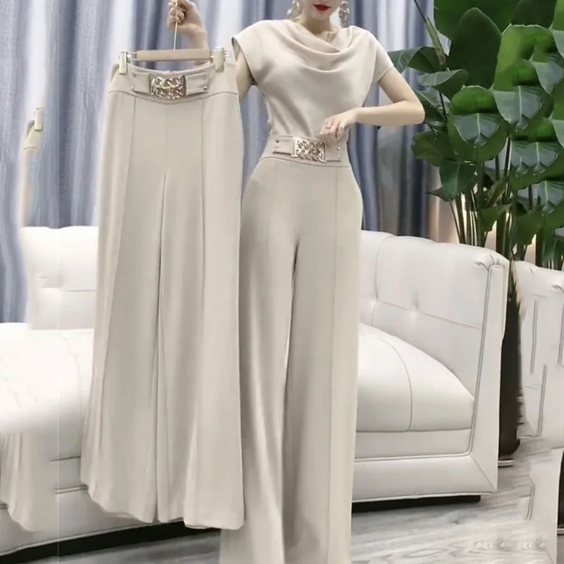 Women's Casual Set 2022 New Spring Summer Two-Piece Female Fashion Loose High Street Pants+ Tops Two-Piece